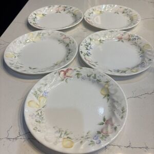 Corelle Chutney Salad Plates 7.25" Fruit Swirl Rim Set of 5